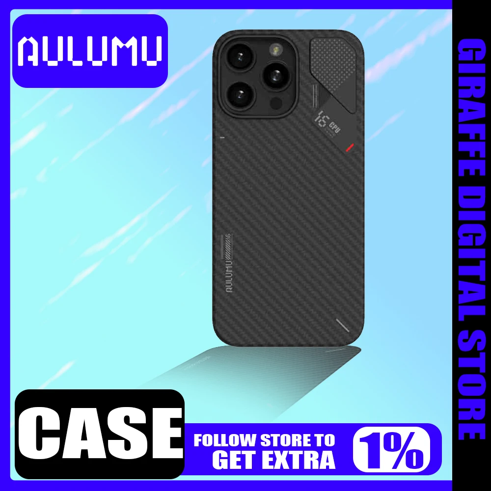 Чехол AULUMU из арамидного волокна для iPhone16ProMax Magsafe с магнитной беспроводной