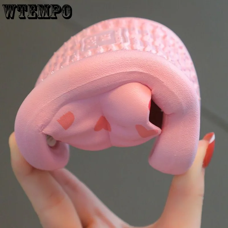 WTEMPO Children's Slippers Summer PVC Anti-slip Floor Flat Shoes Soft Bottom Parent-child Sandals Home Indoor Slides Wholesale