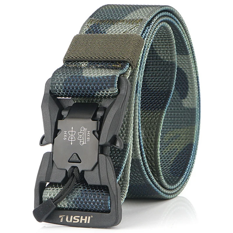 2022 Tactical Belt Camouflage Belt For Outdoor Hunting Fishing Multi Function Quick Release Magnet Buckle Waistband Elastic