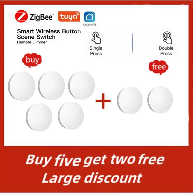 

Tuya Graffiti Zigbee Intelligent Scene Switch Click Double Click No Voice Support Smart Remote Control