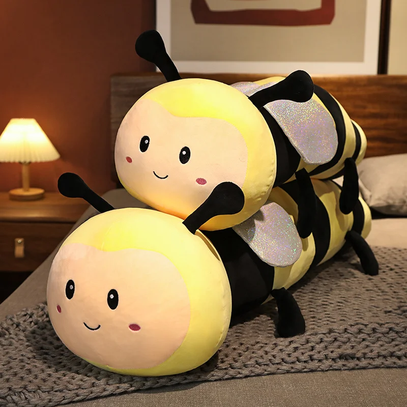 Cartoon 50-100cm Cute Animals Caterpillar Doll Stuffed Bee Plush Toys Soft Long Pillow Girls Kids Birthday Gift