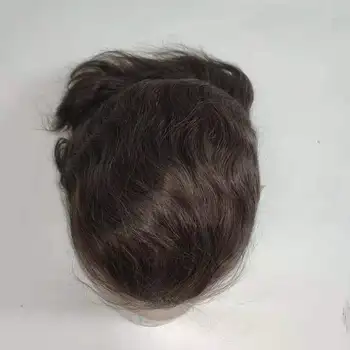 #4 toupee with 8x10inch base size, with this Mono+PU base,with C Shape Front.5 pieces.finish hair length is 8inch
