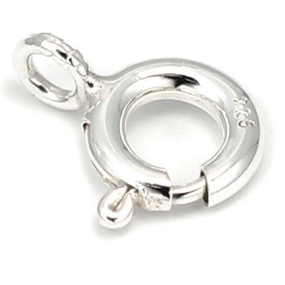 

5mm S925 Sterling Silver Bolt Ring Clasps/Spring Ring Clasp Necklace Repair Open