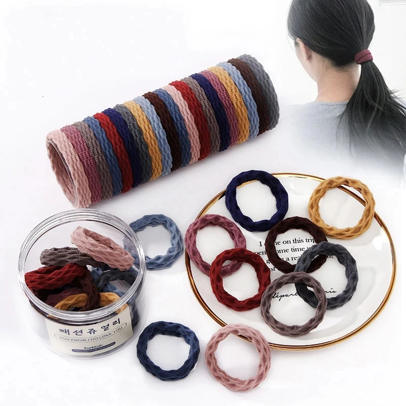 

New High Elastic Rubber Bands Set Simple Basic Solid Color Ponytail Holder For Women Girl Fashion Hair Tie Scrunchie Accessories