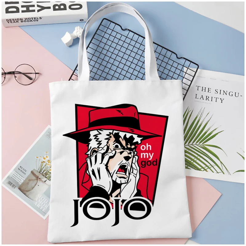 

Jojo Bizarre Adventure Shopper Bags Shopping Bag Tote Bag Shoulder Bag Canvas Bags Large Capacity College Handbag,Drop Shipping