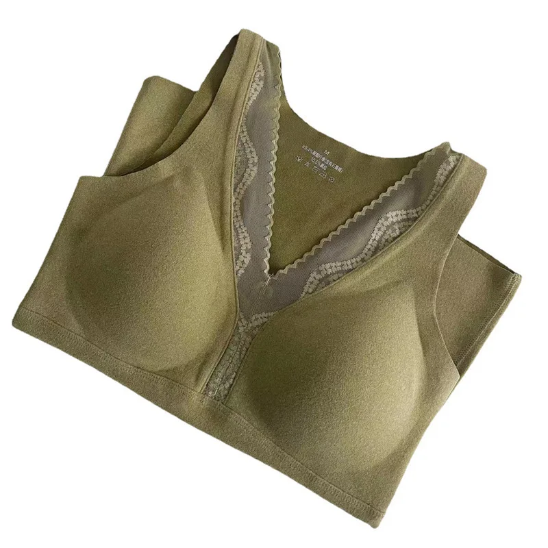 Winter Womens Thermal Underwear Deep V with Built-in Bra Sexy Slimming Body Warm Vest Spontaneous Velvet Tank Tops M L XL