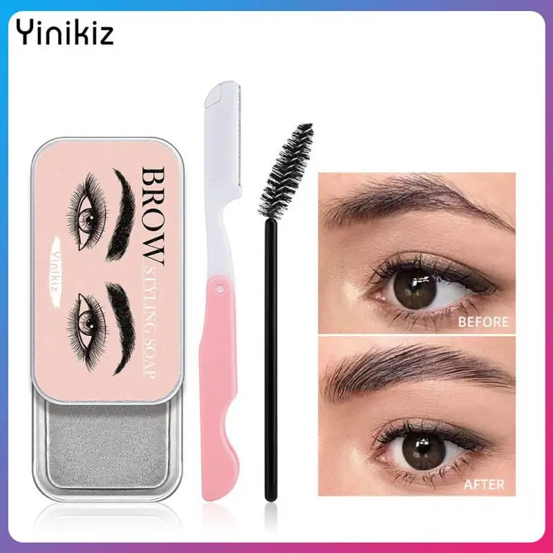 

1PC Eyebrow Soap Wax With Trimmer Fluffy Feathery Eyebrows Pomade Gel For Eyebrow Styling Makeup Soap Brow Sculpt Lift