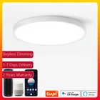 Современный светодиодный потолочный смарт-светильник Tuya 2022, лампа с регулируемой яркостью, Wi-Fi, лампа для Google Home, Alexa, AI, с голосовым управлением, потолочная лампа для поверхностного монтажа