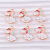 10pcs cartoon colorful enamel rainbow clouds charms for jewelry making diy earrings pendants necklaces bracelets crafts supplies