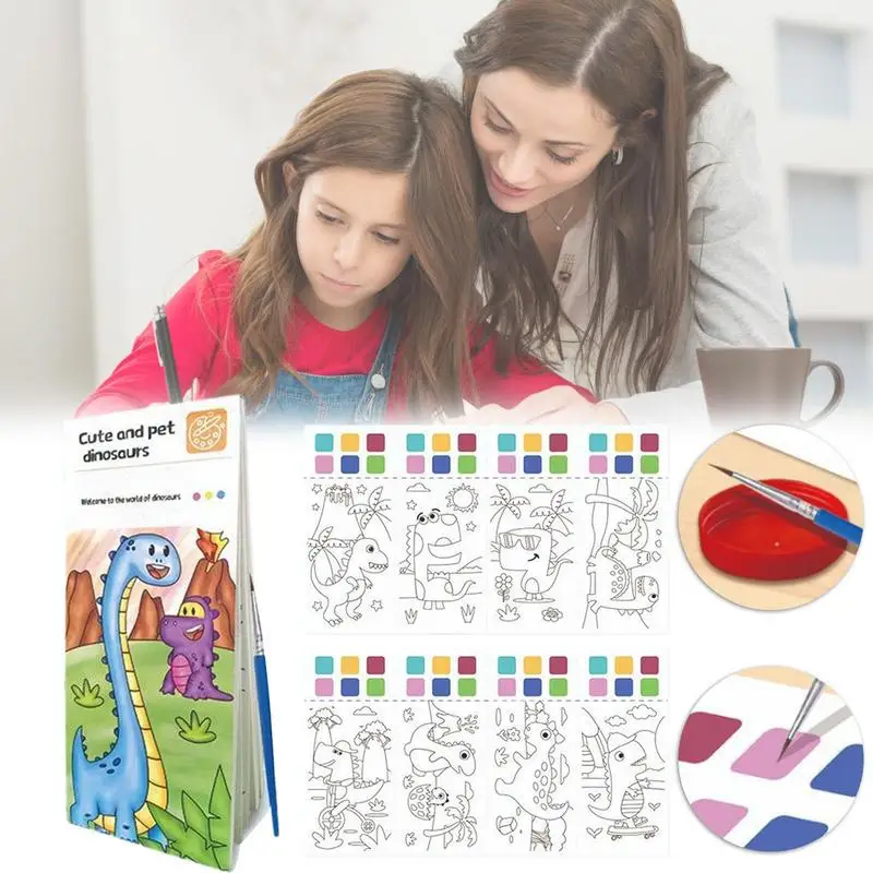 

Pocket Watercolor Book Magic Water Coloring Book With Paintbrush Travel Pocket Watercolor Kit For Home Classroom Or Outdoors Use