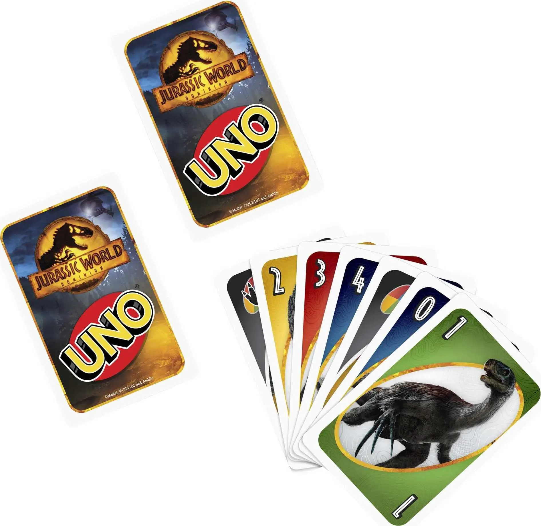 Mattel UNO карточная игра «Мир Юрского периода» с тематическим палубом и специальной игрушкой «правило» для детей и взрослых и семейных игр (art.: 3920bdccd07f2) - 3920bdccd07f2