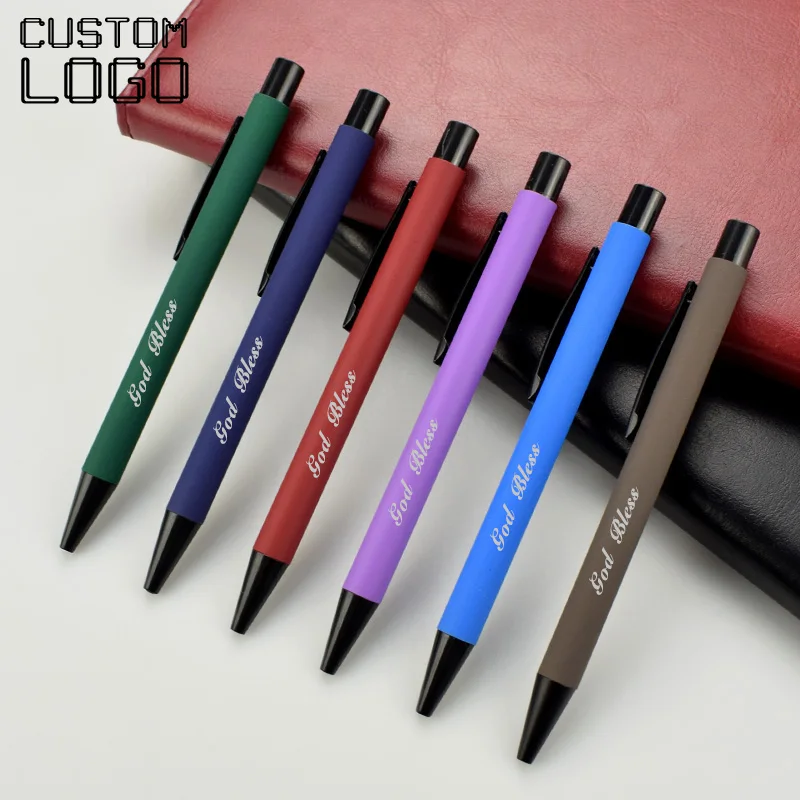 

Press The Aluminum Rod Metal Spray Ballpoint Pen To Customize The Logo Business Advertising School Office Student Stationery