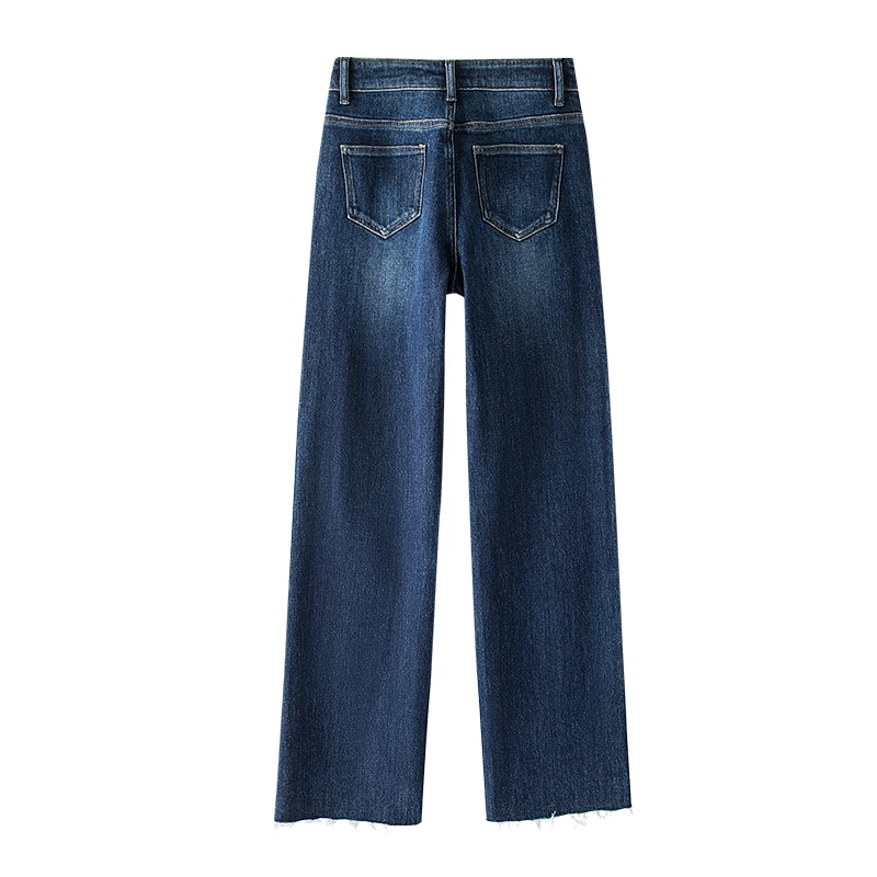 Женские свободные прямые джинсы с высокой талией |