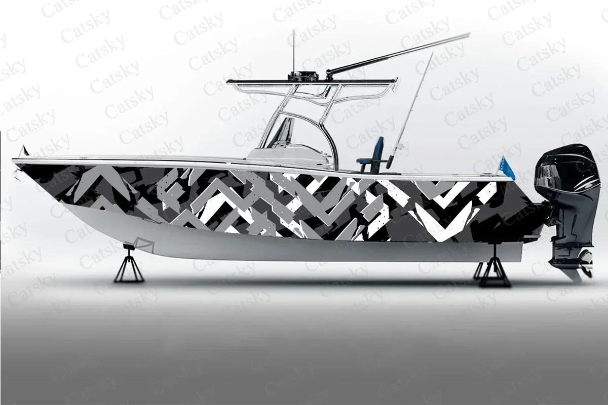 Геометрическая неправильная векторная абстракция наклейка на лодку упаковка