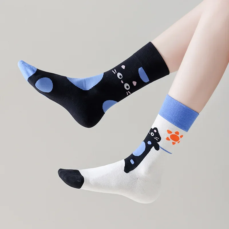 Medium tube comb cotton creative internet red mandarin duck socks fashionable and personalized trend couple