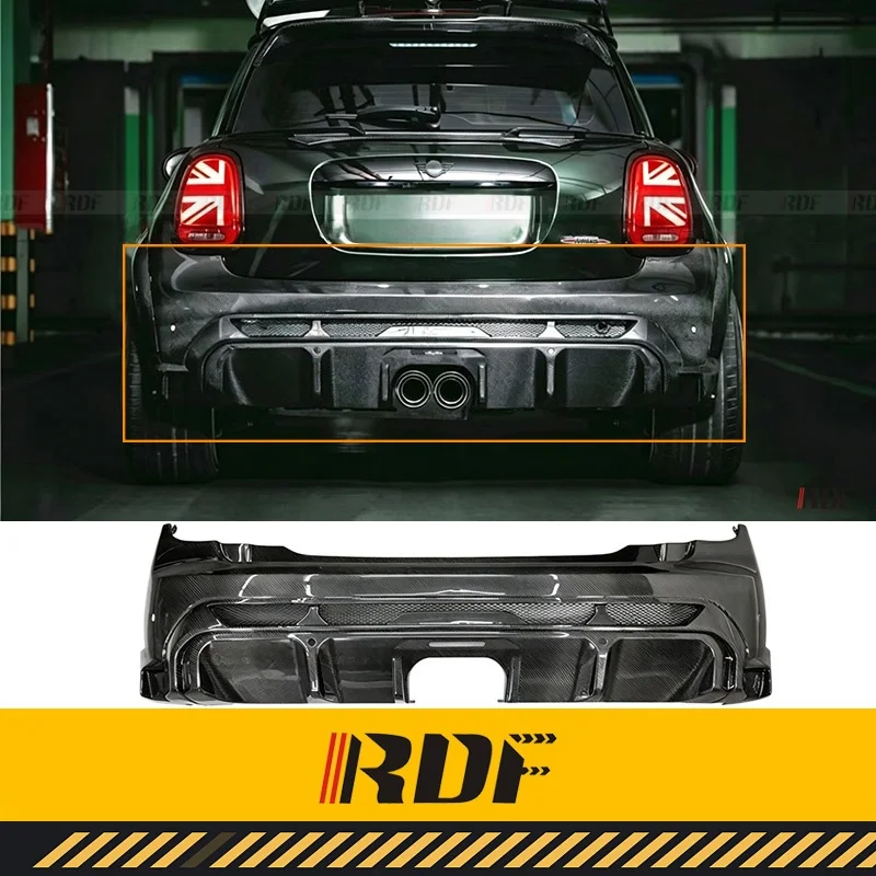 Фото Подходит для MINI 2022 F56 JCW LCI: Модифицированный аэродинамический комплект из карбона YISO, задний бампер, задний диффузор, задний сплиттер, аксессуары. №1