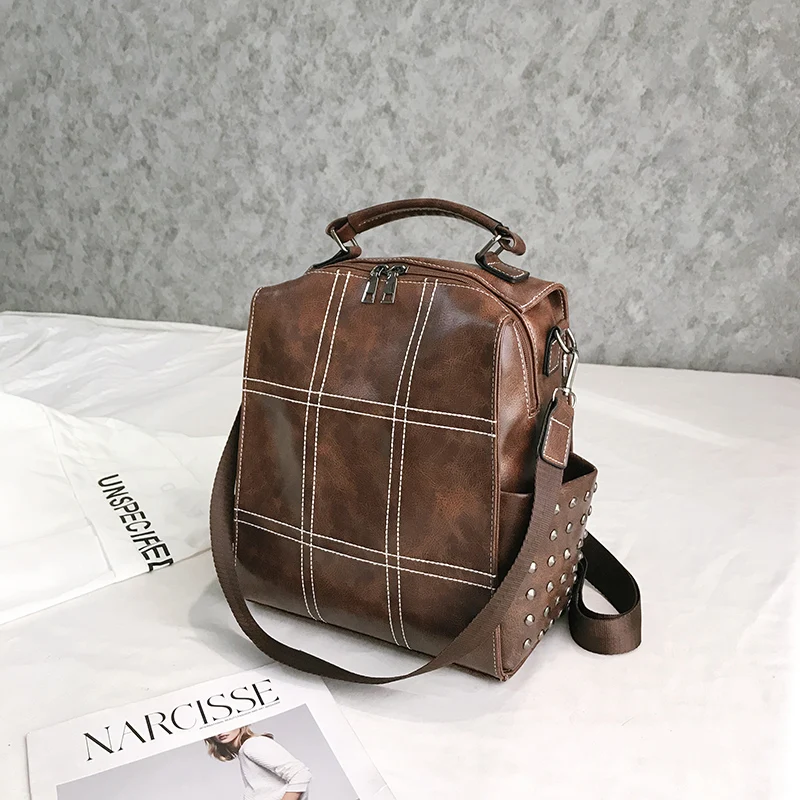 

Retro Fashion Ladies Backpack 2022 New Fashion Simple Soft Leather Multifunctional Large Capacity Student Bag Backpack Gg Sac