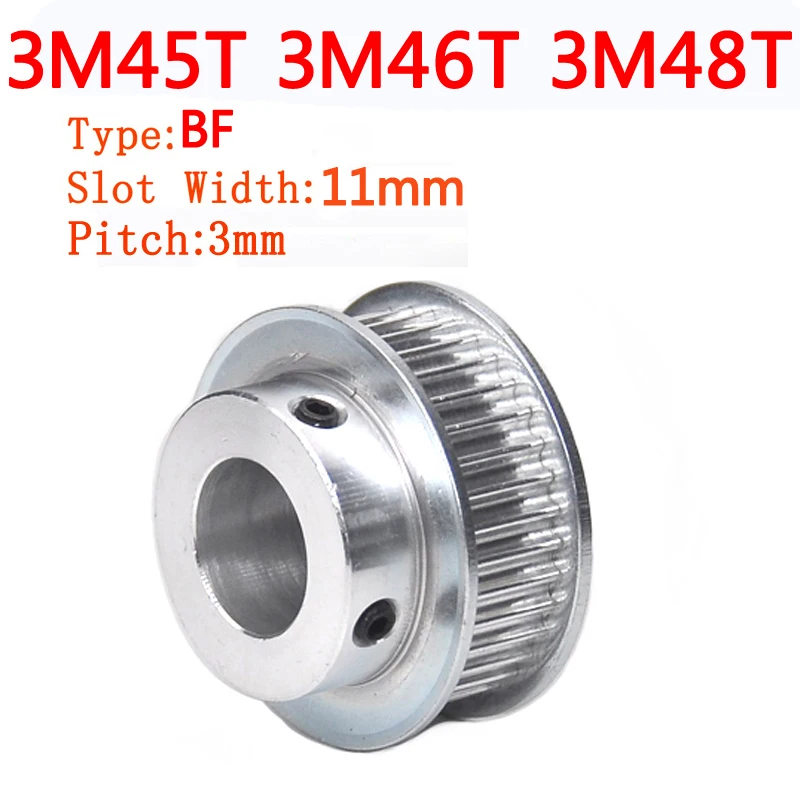 

3M45T 3M46T 3M48T BF Тип 3M зубчатый шкив шириной 11 мм, алюминиевые синхронные зубчатые шкивы с отверстием 6/6.35/8/14/16/20/25 мм