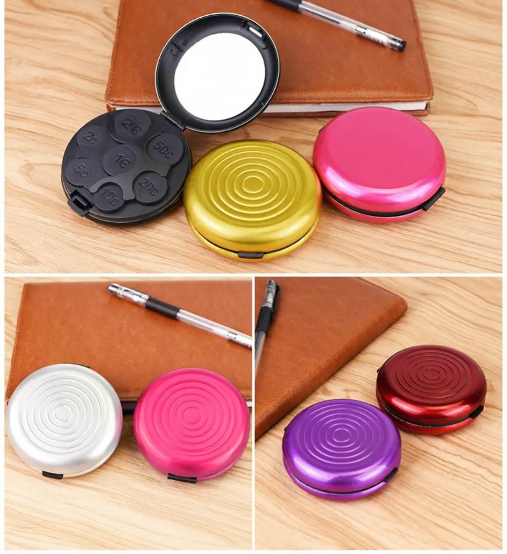 

Round USD Coin Dispenser Storage Coins Purse Wallet Holders Storage Box Aluminum Alloy Plastic Coins Purse Wallet Holders