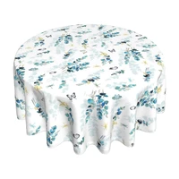 spring leaf floral tablecloth 60 inch watercolor eucalyptus leaves table cloths waterproof table cover for home party picnic