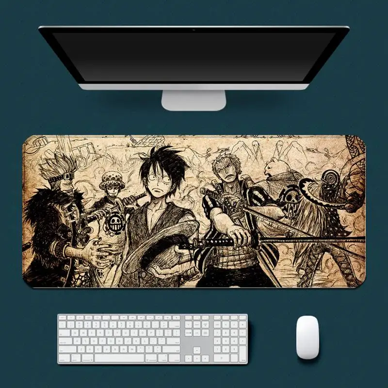 

Hot Anime One Piece DIY mouse pad Mousepad HD Printing Computer Gamers Locking Edge Desk Keyboard PC Mouse Pad XXL 40x90cm