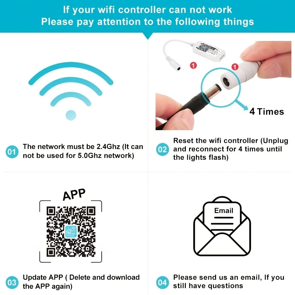 Умный Беспроводной Светодиодный Контроллер Wi-fi Совместимый С Alexa Google Home