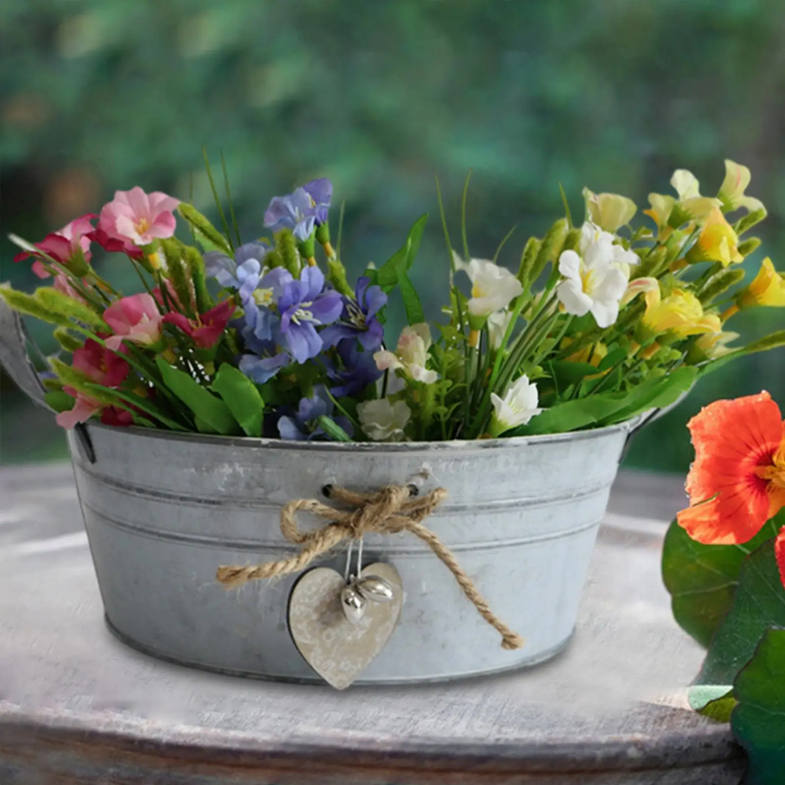

Vintage Iron flower buckets Planter Pail Balcony decors Decor Flower Vase
