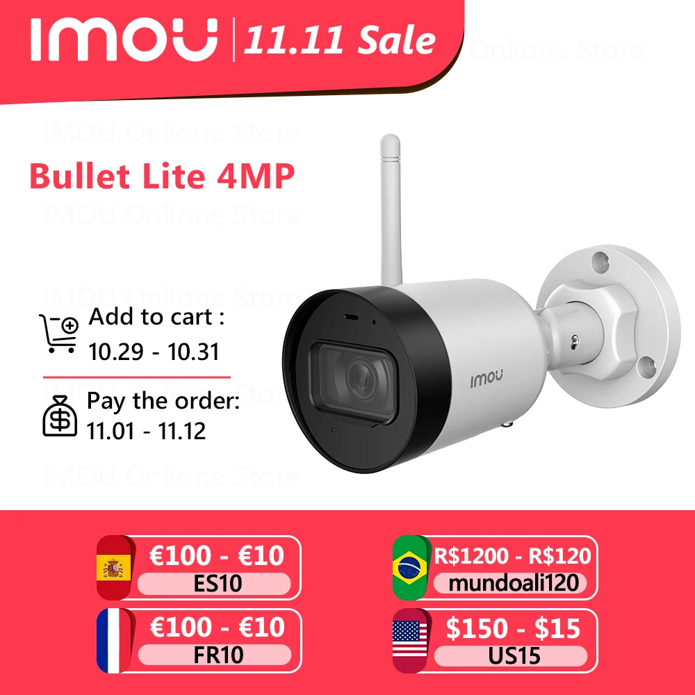 Скидка Imou Наружная цилиндрическая 4MP Wifi Ip камера IP67 Водонепроницаемый Ethernet порт SD слот для карты Аудио запись безопасности видео наблюдение Pаспродажа Imou Наружная цилиндрическая 4MP Wifi Ip камера IP67 Водонепроницаемый Ethernet порт SD слот для карты Аудио запись безопасности видео наблюдение