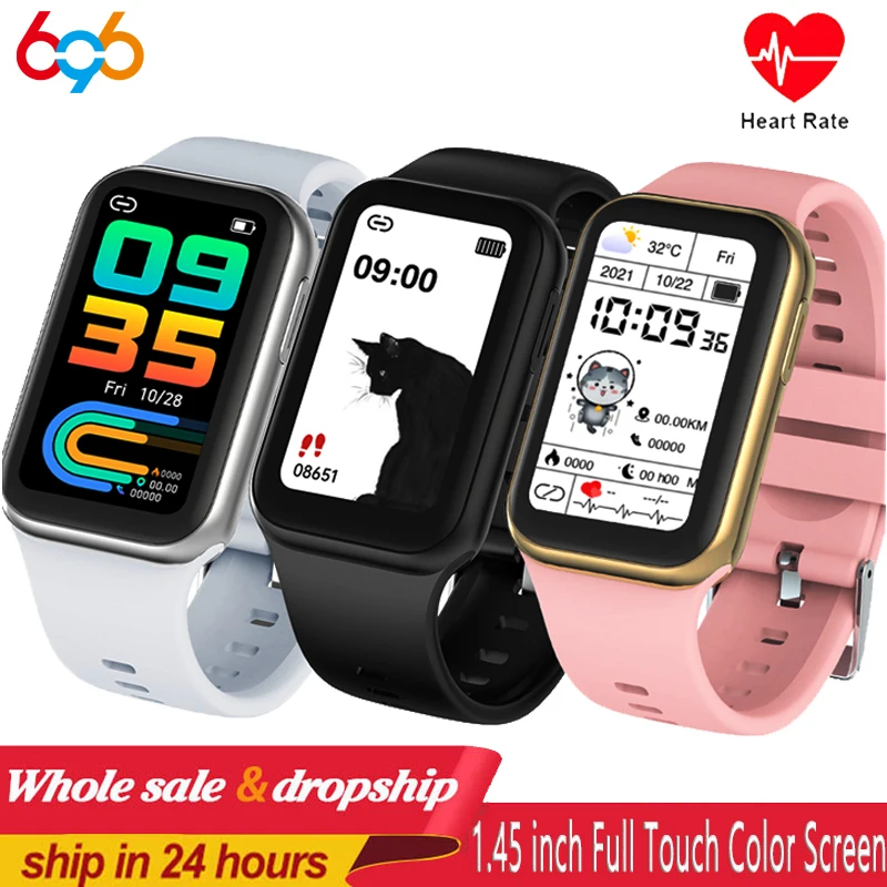 

Смарт-часы с сенсорным экраном 1,45 дюйма для мужчин и женщин, фитнес-трекер с пульсометром, Смарт-часы с пользовательским циферблатом, музыкальный спортивный ремешок для Iphone, Android