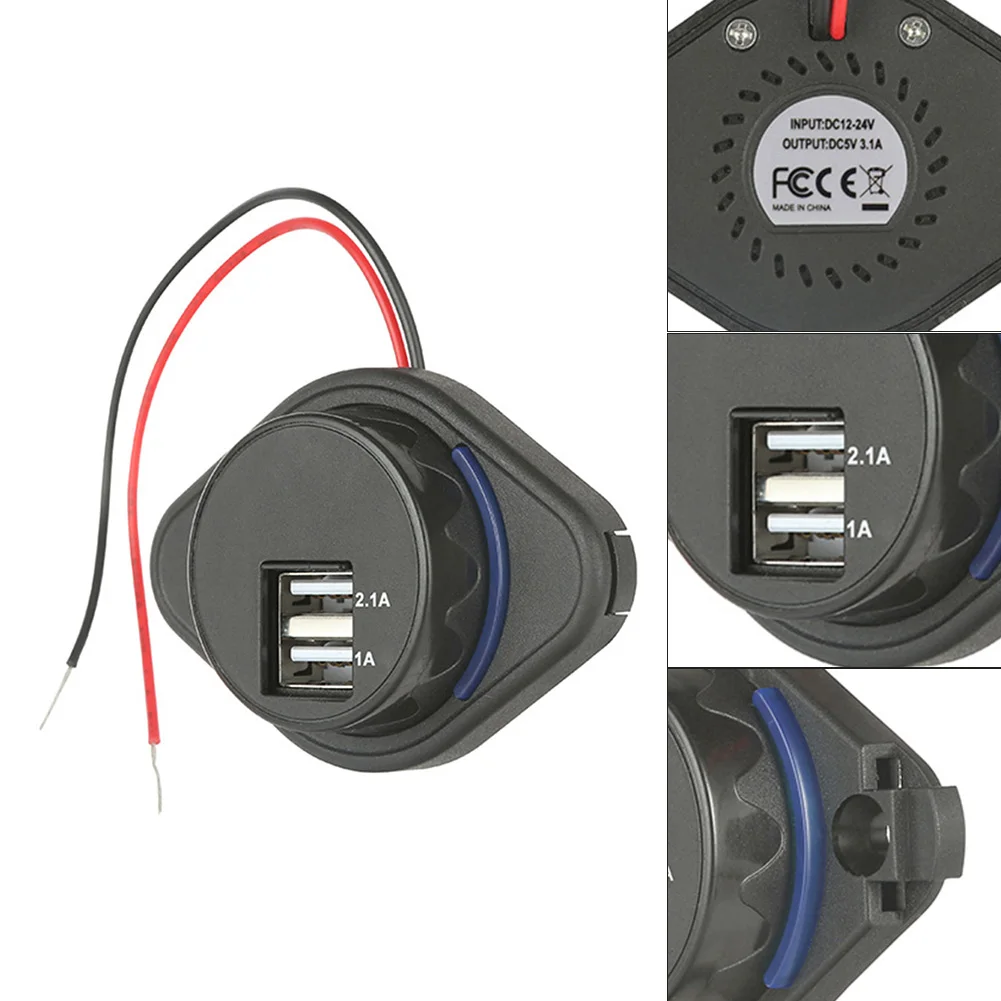 

Зарядное устройство с 2 портами USB А для автомобильного мотоцикла 12 В