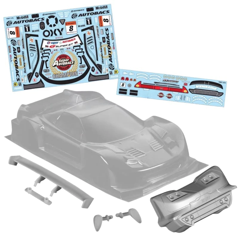 1/10 Hooda NSX 2007 прозрачный корпус. 190 мм на дороге 1/10. Шасси для дрифта колесной базе 257