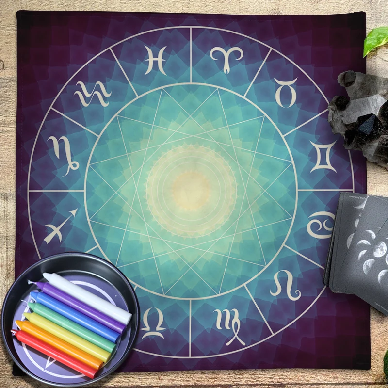 

Crystal Pendulum Altar Cloth Pagan Witchcraft Astrology Divination Oracle Card Mat Mandala Constellation Rune Tarot Tablecloth