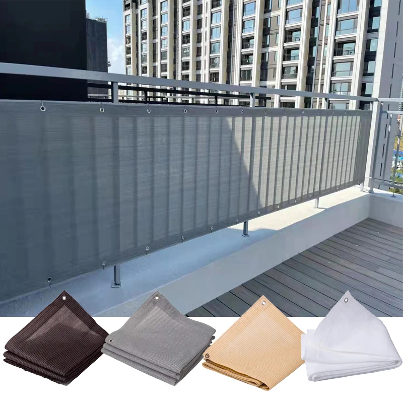 4 Color Custom Size Home Balcony Privacy Screen Gray Fence Deck Shade Sail Yard Cover Anti-UV Sunblock Wind Protection