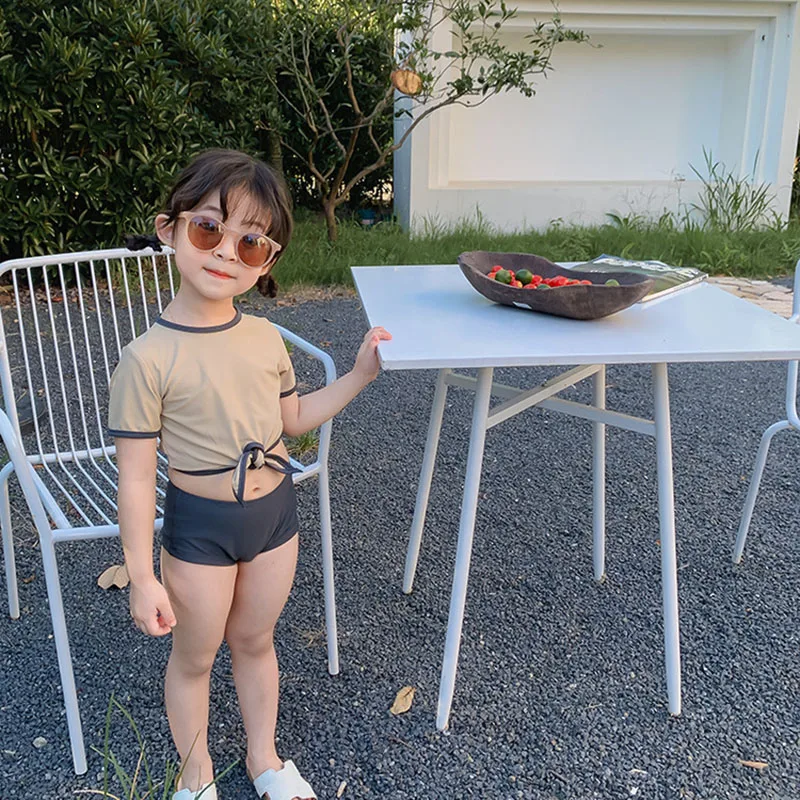 

HAYANA 2022 Summer Children's Swimwear Girls' Short Sleeve Split Swimsuit Boy's Swimsuit