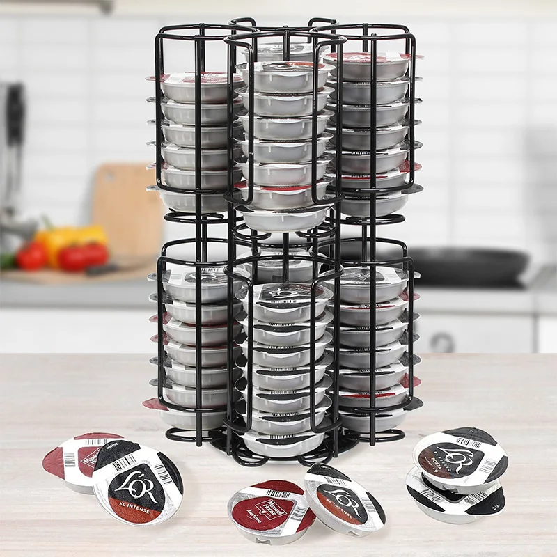 

Coffee Capsule Storage Rack For Tassim Capsules Plating Black Metal Stand Coffee Machine Space-Saving Racks