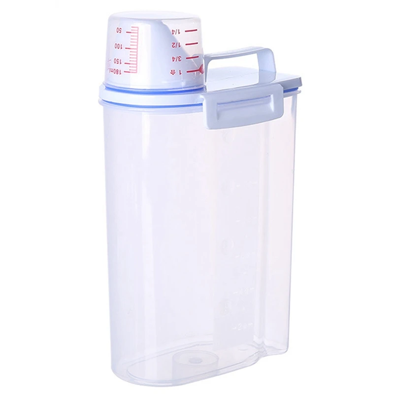 

1pc 15*7.5*29.5cm Transparent Plastic Grains Storage Boxes Kitchen Rice Cereals Containers Organizer For Home Kitchen Supplies