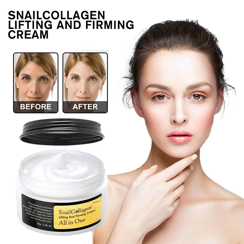 

Snail Face Cream Collagen Anti Wrinkle Aging for Dark Skin Whitening Moisturizer Acne Treatment Pores Shrinking Nourishing K8M9