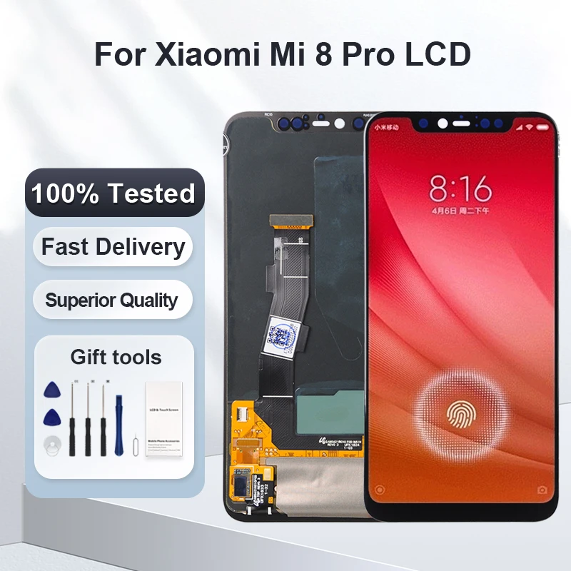 

OLED For Xiaomi Mi 8 Pro lcd Touch Panel Screen Digitizer Assembly For Mi 8 Explorer Display With Frame