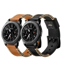 22mm leather strap for samsung galaxy watch 3 gear s3 huawei watch 3gt3 double line bracelet wristband for amazfit gtrstratos