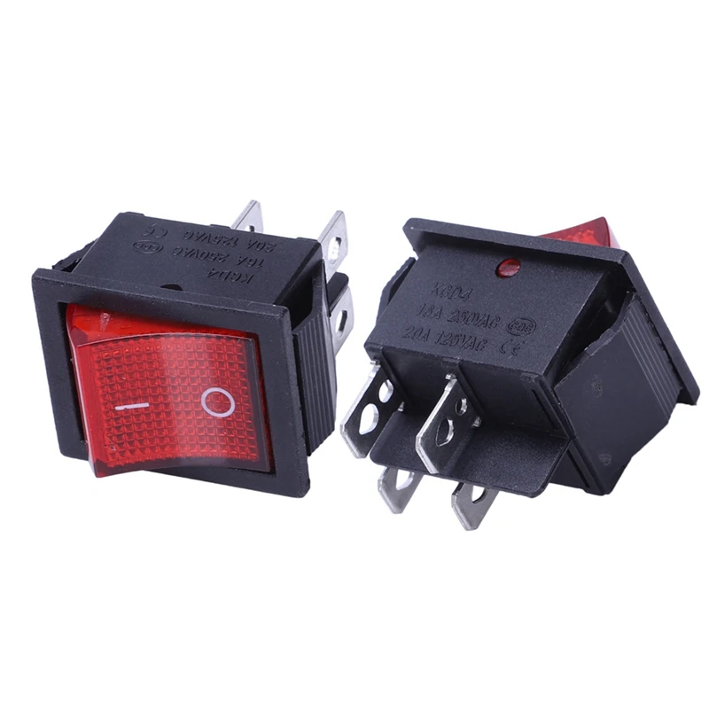 

30 X Red Illuminated Light On/Off DPST Boat Rocker Switch 16A/250V 20A/125V AC