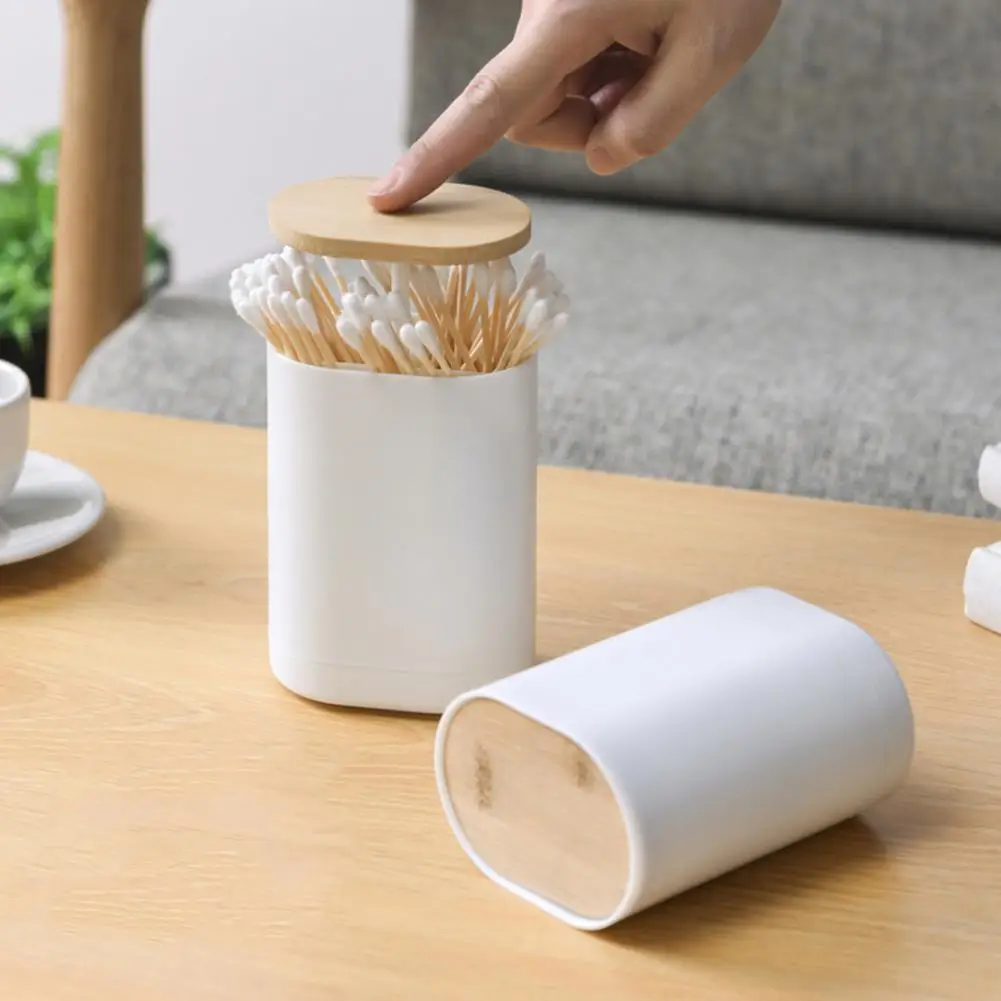

Convenient Large Capacity Q-tips Holder Storage Organizer Box Household Supply
