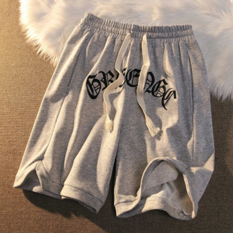 Summer Korean Version Street Hip-hop Loose Five-point Pants Casual Trousers Letter Embroidery Sports Pants Couple Wild Shorts