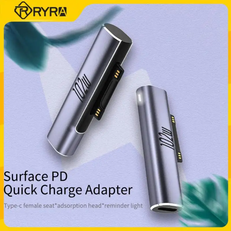 

RYRA 102W USB Type C PD Fast Charging Plug Converter USB-C Adapter For Surface Book For Microsoft Surface Pro 8 7 6 5 4 3 Go