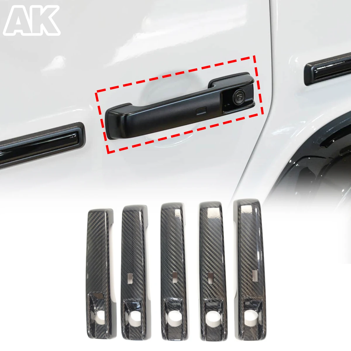 Фото Для Mercedes-Benz G-Class G500 G63 W465 2025 из настоящего углеродного волокна, внешняя дверная ручка автомобиля, защитная крышка, автомобильные аксессуары №1