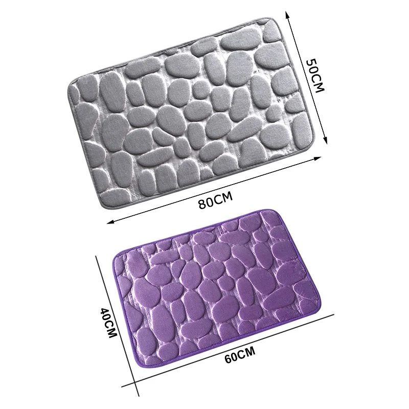 Тисненый коврик для ванной комнаты из булыжника напольный и душа фланелевые