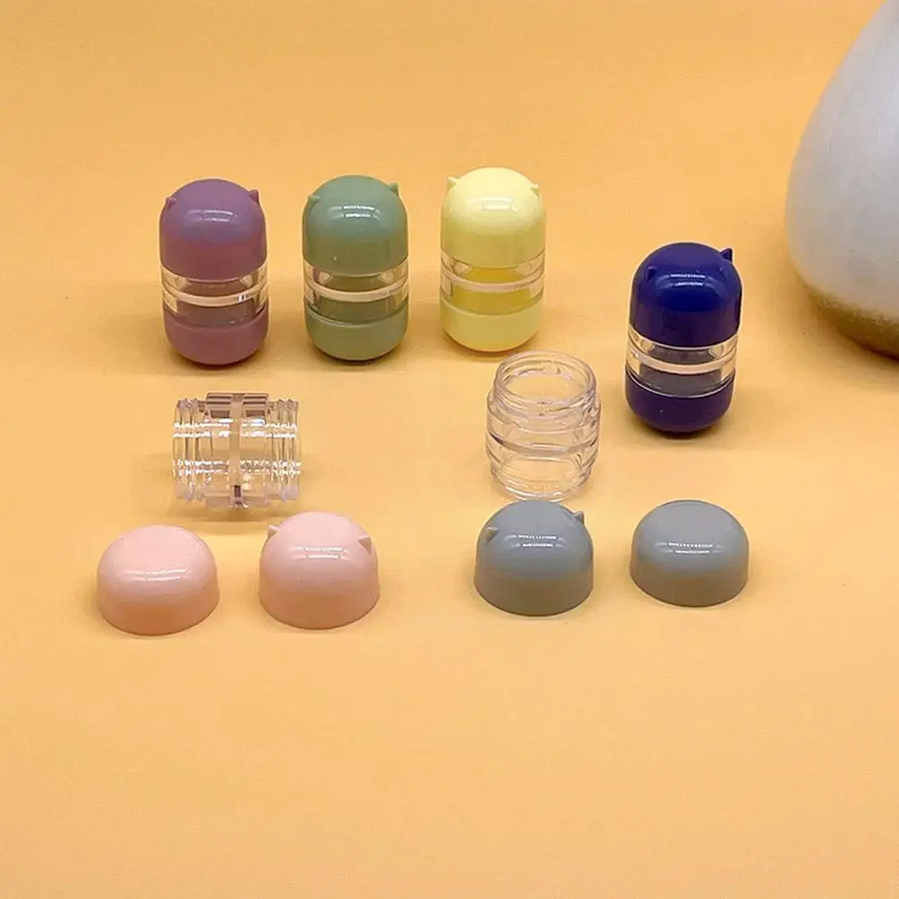 

New Cosmetic Contact Lens Box Simple Cylindrical Contact Companion Box One Cute Lens Box Care Color W2T5