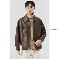 mens leather jacket design collar coat men casual motorcycle leather coat mens jackets windbreaker coats
