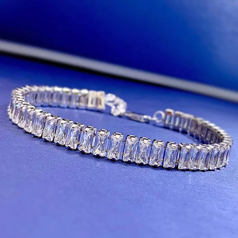 Bracelet Jewepisode Luxury Solid Silver 925 Simulated Moissanite Diamonds для женщин и мужчин на коктейльные вечеринки Ювелирные изделия оптом.