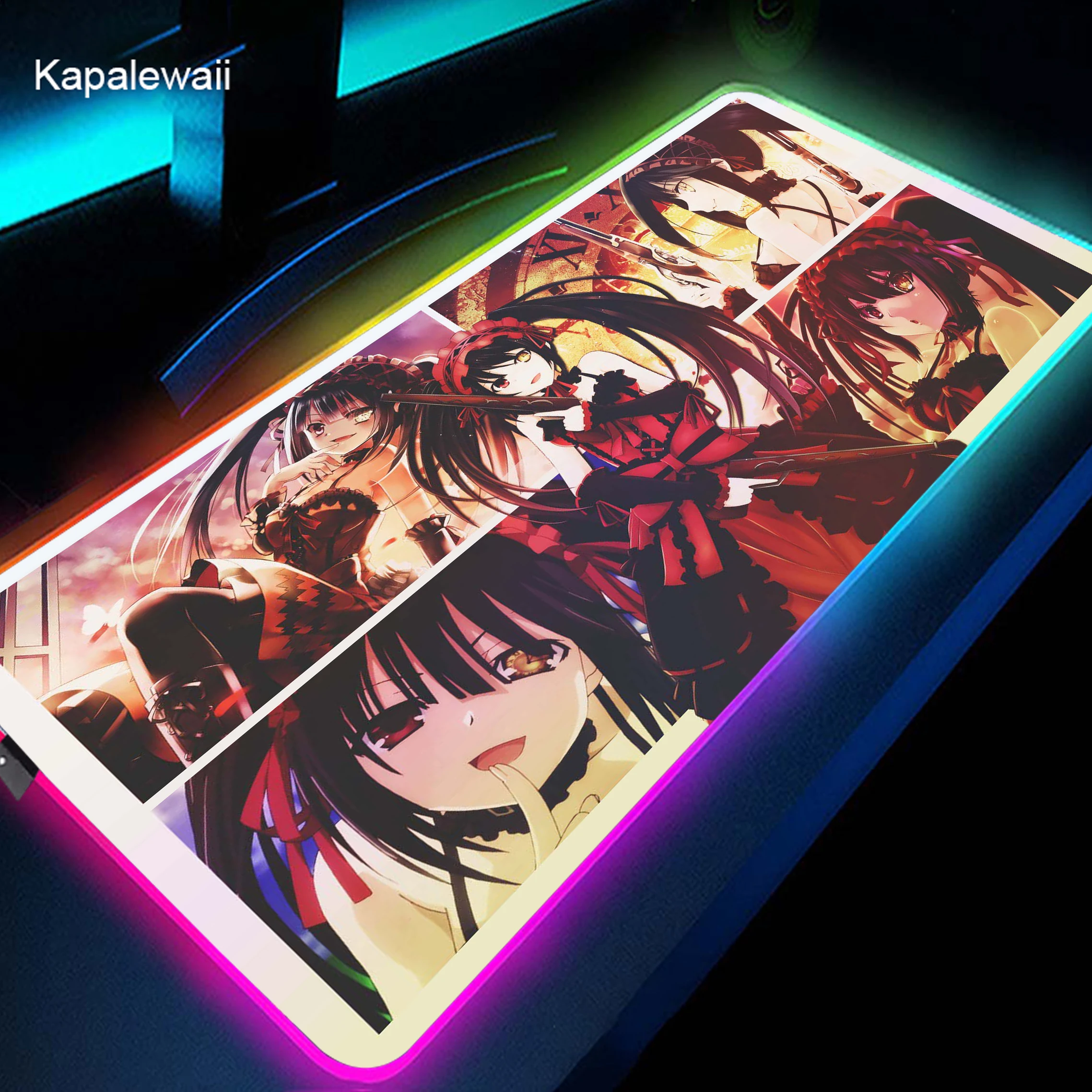 

RGB Large Mouse Pad Date a Live Gaming Mouse Pad Rubber Gamer Computer Mousepad Led Backlight Carpet XXL Keyboard Desk Mats