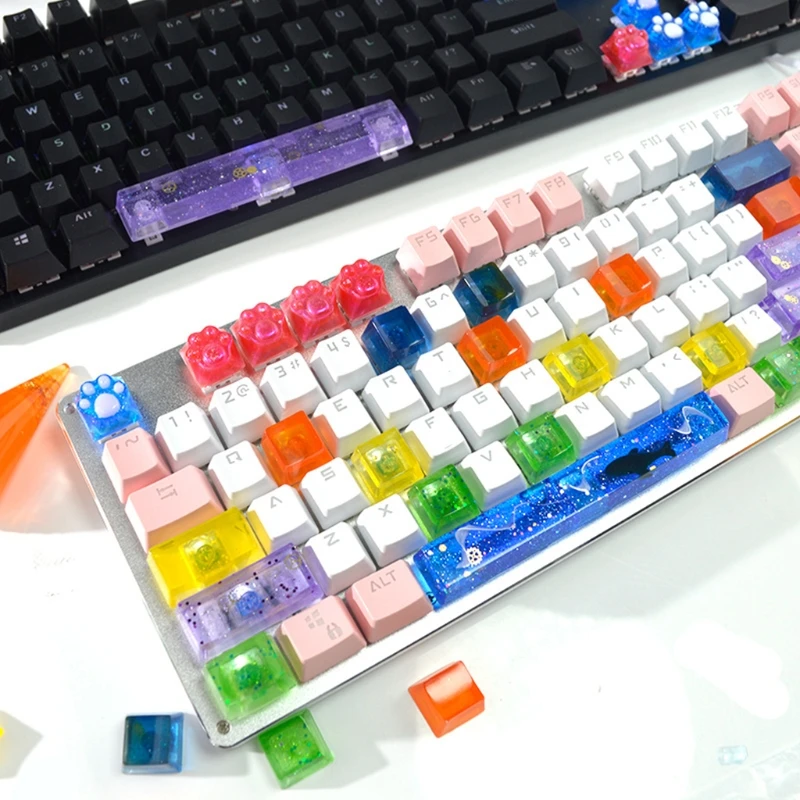 

M2EA Handmade Key Resin Mold DIY Mechanical Keyboard Silicone Mold UV Epoxy Mold Easy Release No Residue Making Tools